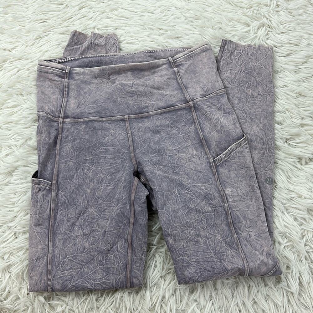Lululemon Fast and Free Tight 25" Ice Dye Non-Reflective Ice Wash Violet Verbena